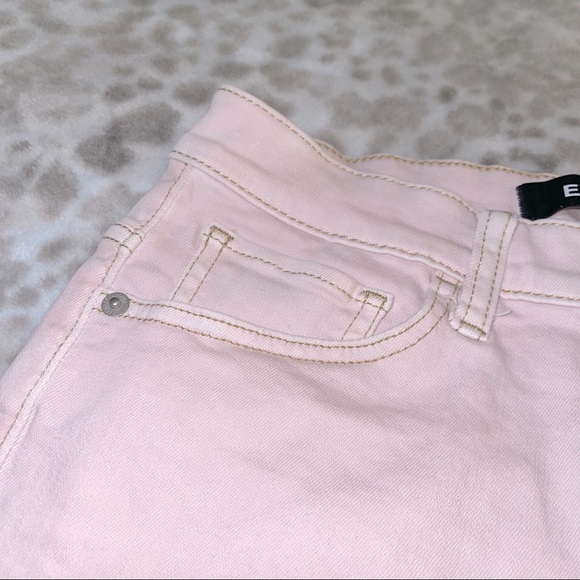 EXPRESS | Women’s Blush High Rise Denim Fitted Shorts Size 4 - Picture 6 of 6